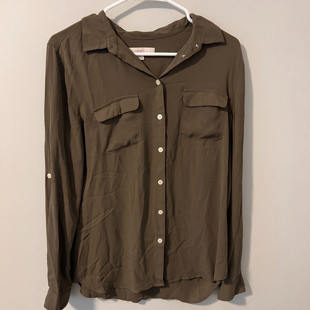 Loft Everyday Utility Shirt Dark Army Green